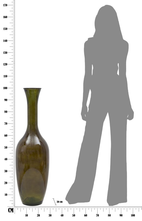 VASO JARRON VETRO RICICLATO GREEN CM Ø 30X100 (MADE IN SPAIN) - immagine 5