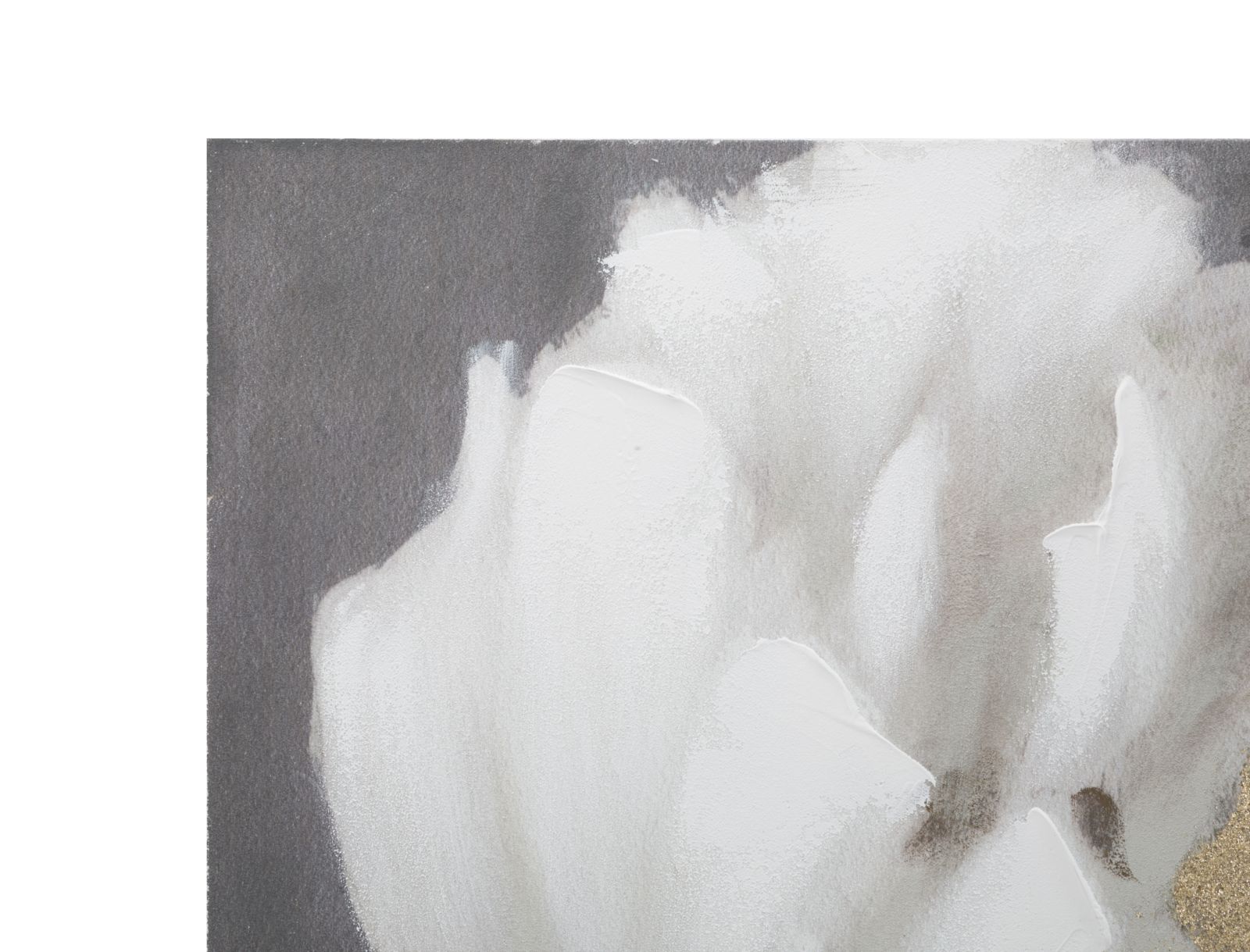 DIPINTO SU TELA WHITE/GOLD FLOWER CM 80X3,7X100 - immagine 2