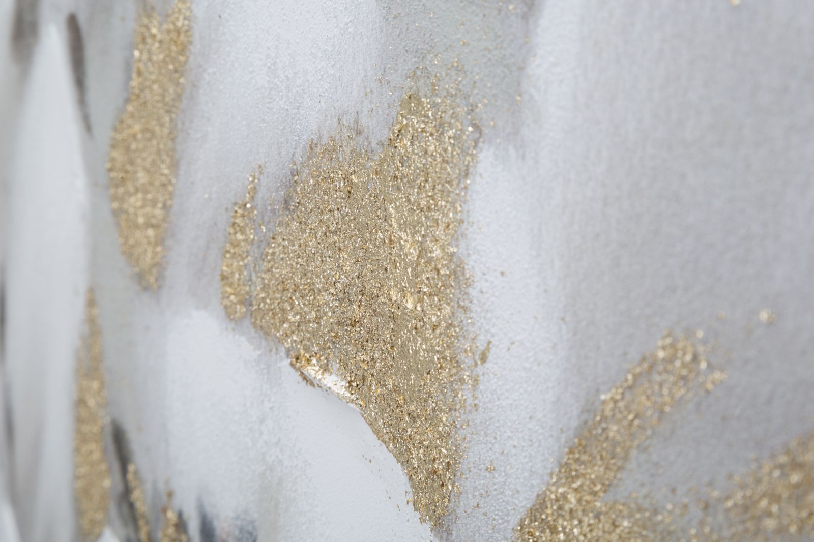 DIPINTO SU TELA WHITE/GOLD FLOWER CM 80X3,7X100 - immagine 4