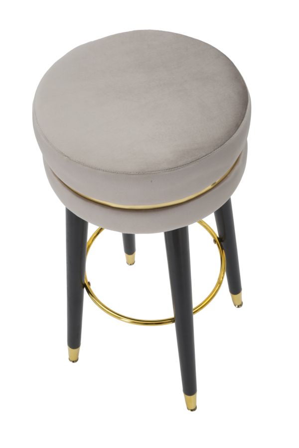 SGABELLO BAR PARIS GRIGIO/GOLD CM Ø 35X74 - immagine 3