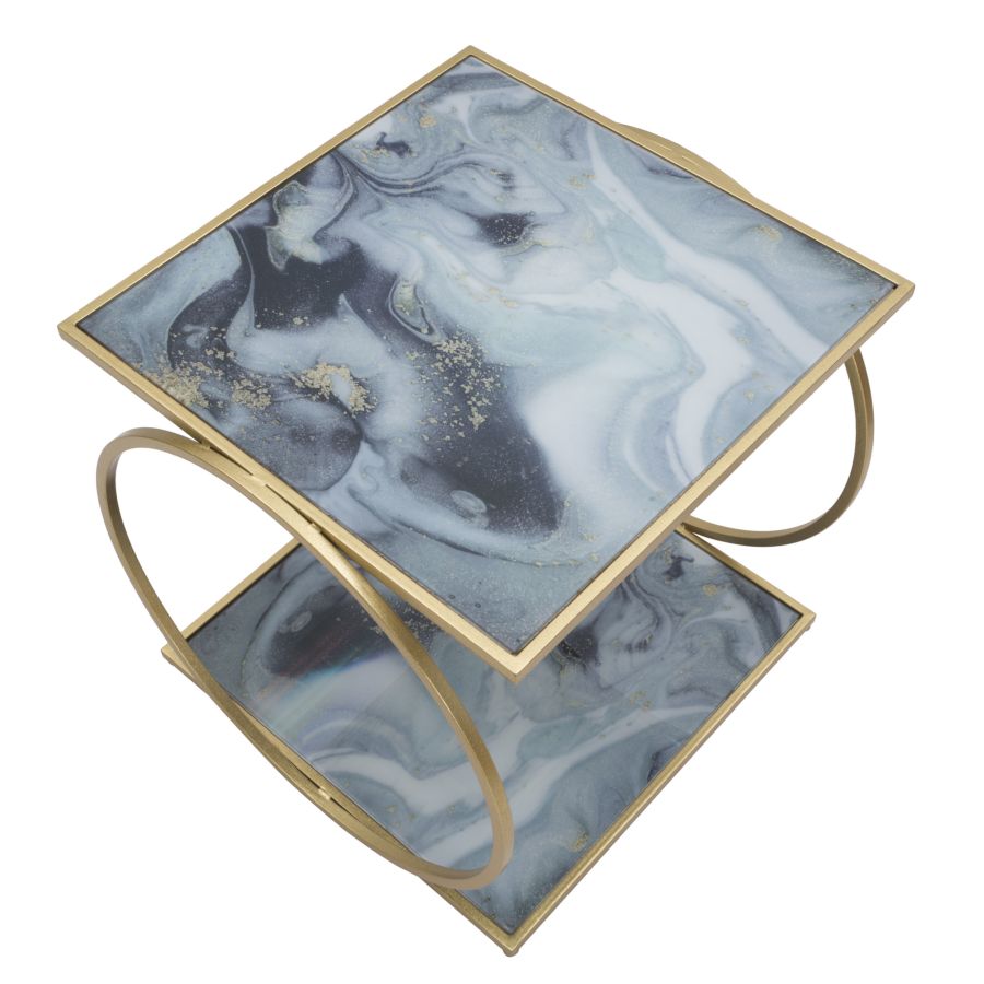 TAVOLINETTO GLAM 2 LEVEL CM 52,5X50X51 - immagine 2