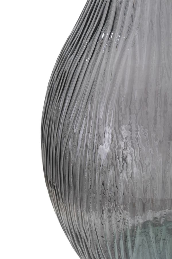 VASO JARRON ARABE LOW VETRO RICICLATO FUMO CM Ø 34X75 (MADE IN SPAIN) - immagine 3