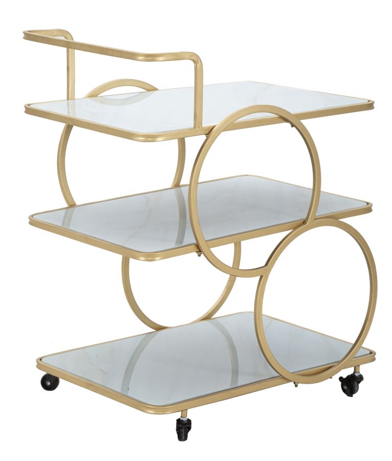 CARRELLO MARBLE GLASS CM 64X46X79 - immagine 2