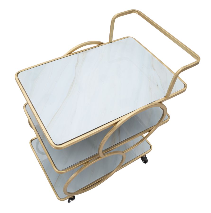 CARRELLO MARBLE GLASS CM 64X46X79 - immagine 3