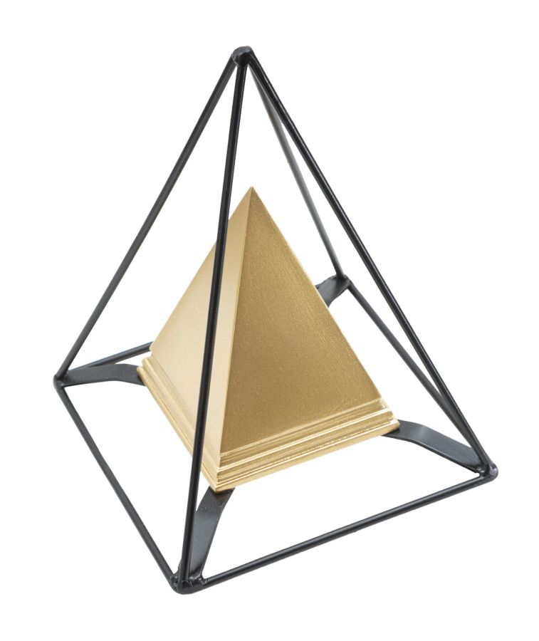 PIRAMIDE GOLD C/FERRO CM 15X15X21 MIN 2 - immagine 2