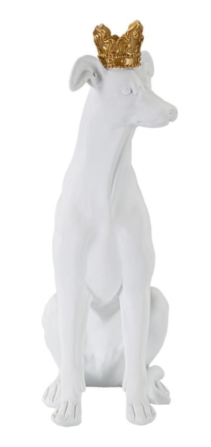 CANE C/CORONA BIANCO CM 20X12,5X33 - immagine 3