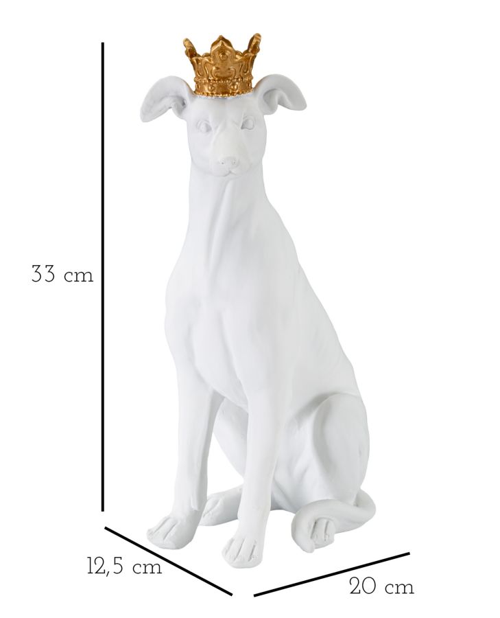 CANE C/CORONA BIANCO CM 20X12,5X33 - immagine 8