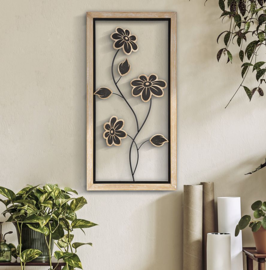PANNELLO IN FERRO E LEGNO GIRISH -B- CM 30X2,5X60 - immagine 5