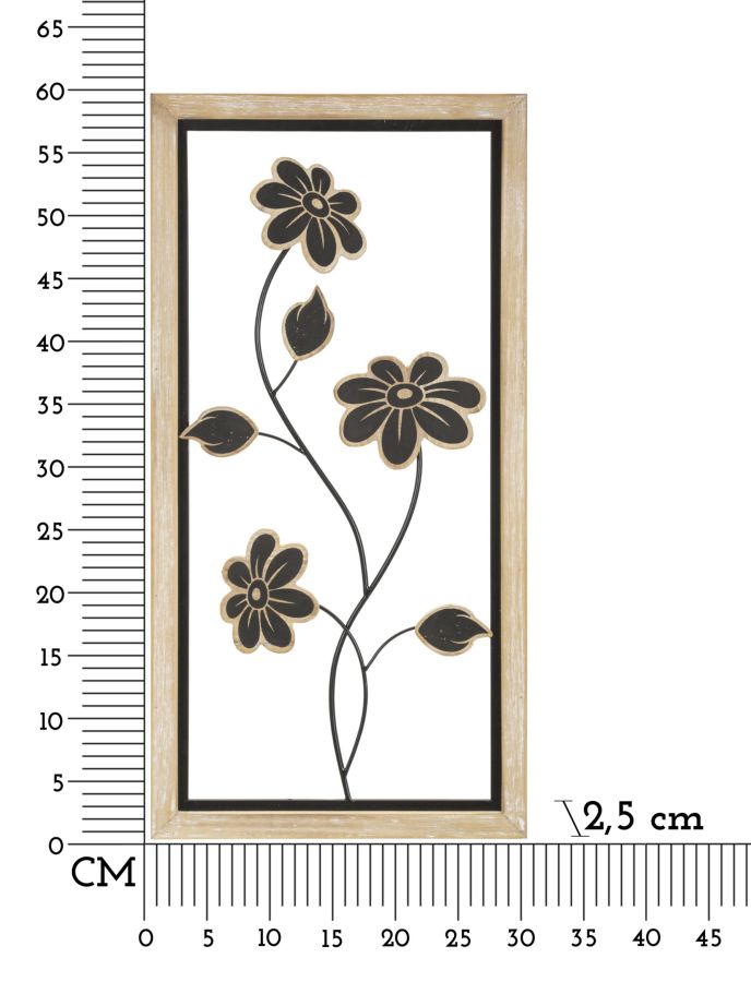 PANNELLO IN FERRO E LEGNO GIRISH -B- CM 30X2,5X60 - immagine 6