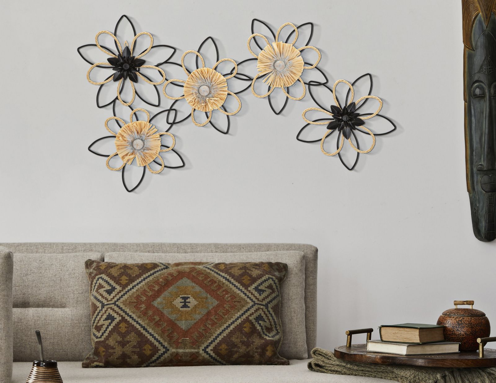 PANNELLO IN FERRO E RAFFIA FLOW CM 60X4X35 - immagine 5
