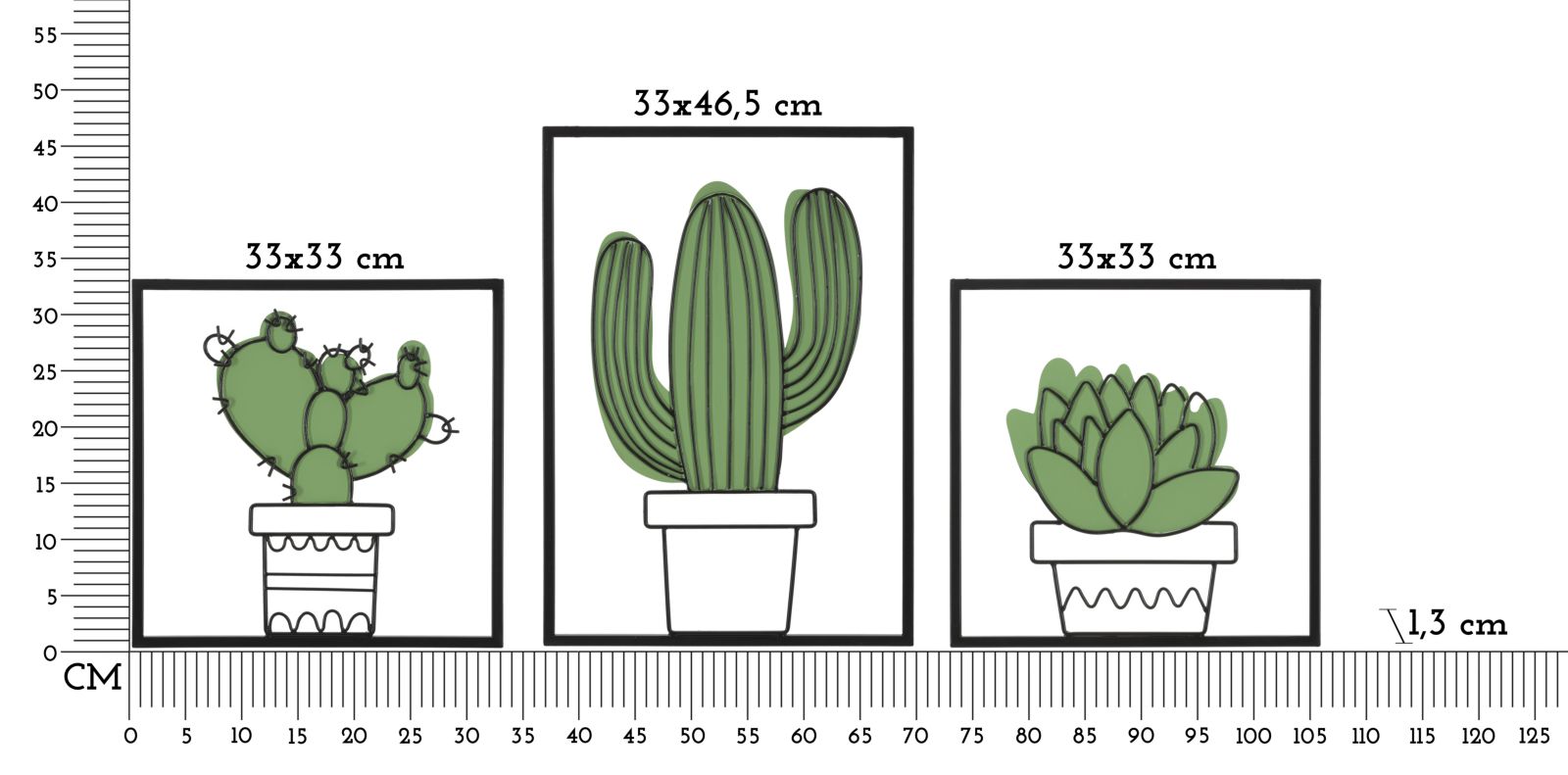 PANNELLO DA MURO CACTUS SET 3PZ 33X1,3X46,5-33X1,3X33 - immagine 6