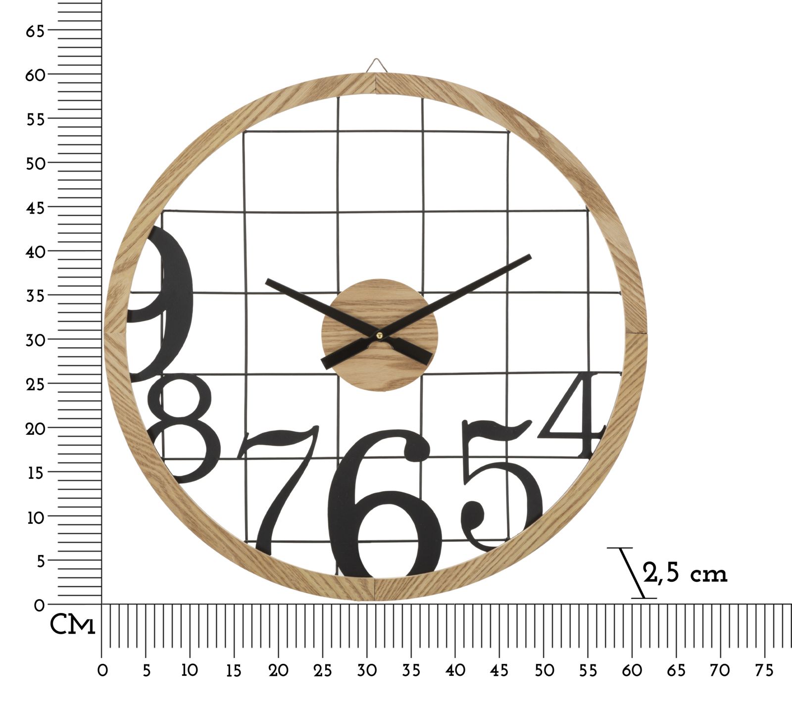 OROLOGIO DA MURO NUMBERS CM Ø 60X2,5 - immagine 6