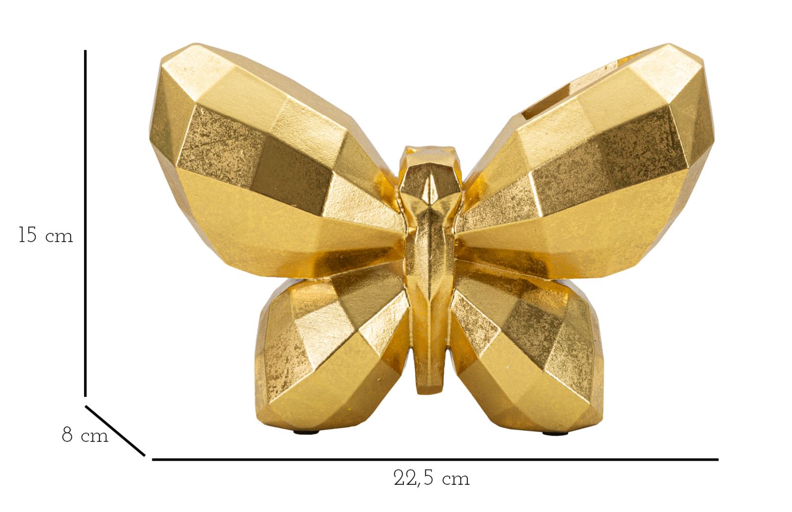 VASO BUTTERFLY GOLD CM 22,5X8X15 MIN 2 - immagine 6