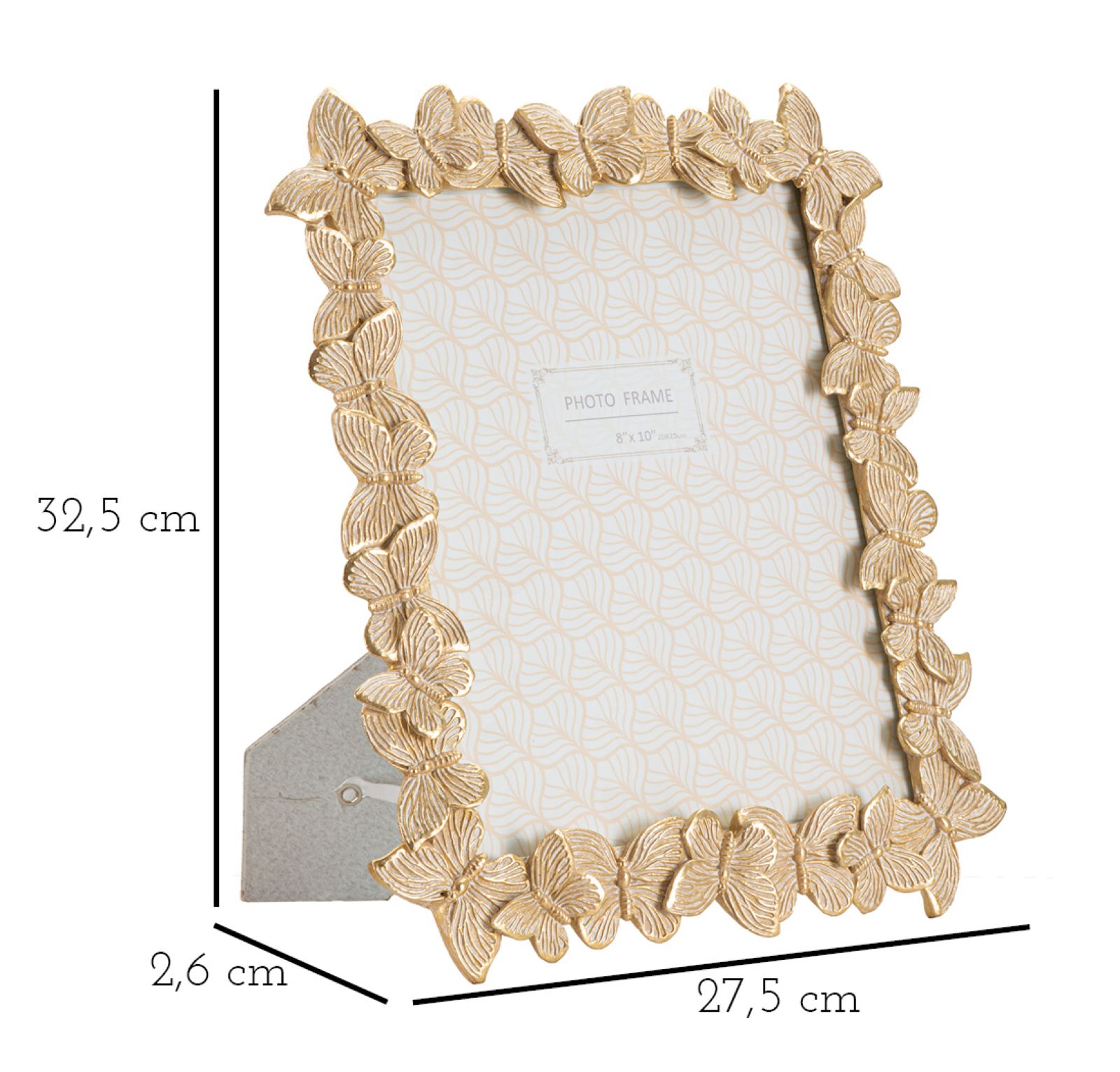 CORNICE FARFALLE GLOD CM 27,5X2,6X32,5 (MISURA INTERNA CM 20X25) MIN 2 - immagine 6