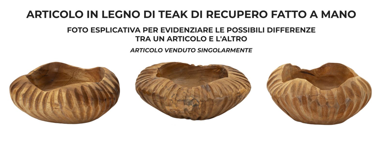 S/TASCHE GERIS IN TEAK RIC. CM Ø 19X8 MIN 2 (PEZZI UNICI - NON RIP. IN SERIE) - immagine 5