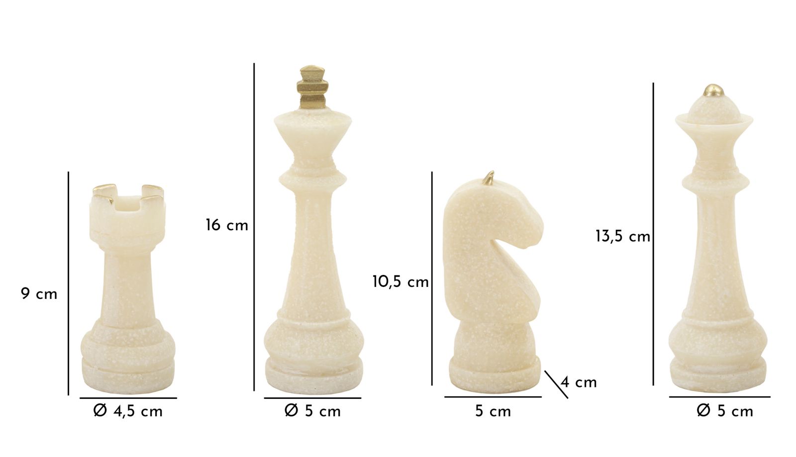 SCACCHI QUARZY SET 8 PZ ASSORTITI CM Ø 4,4X9,2-4,3X13,3-5X16-4,5X10,3 - immagine 10