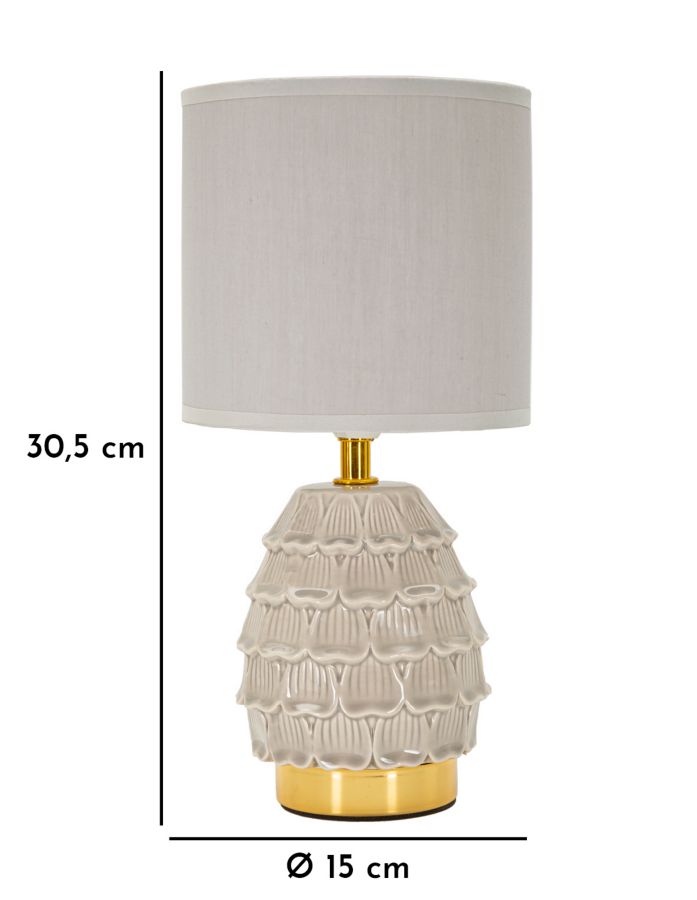 LAMPADA DA COMODINO PIGNY GRIGIA CM Ø 15X30,5 MIN 2 - immagine 6