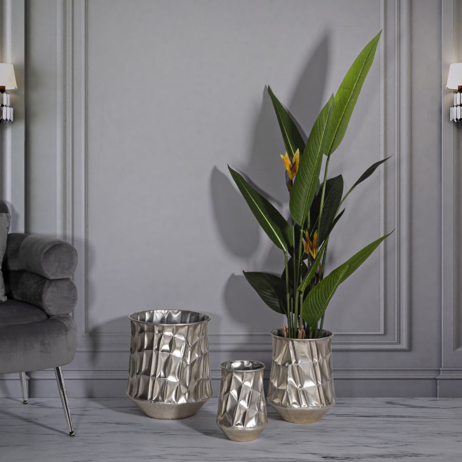 P/VASI SILVER SET 3 PZ CM Ø 35X38,5-27,5X33-18,5X26,5 - immagine 6