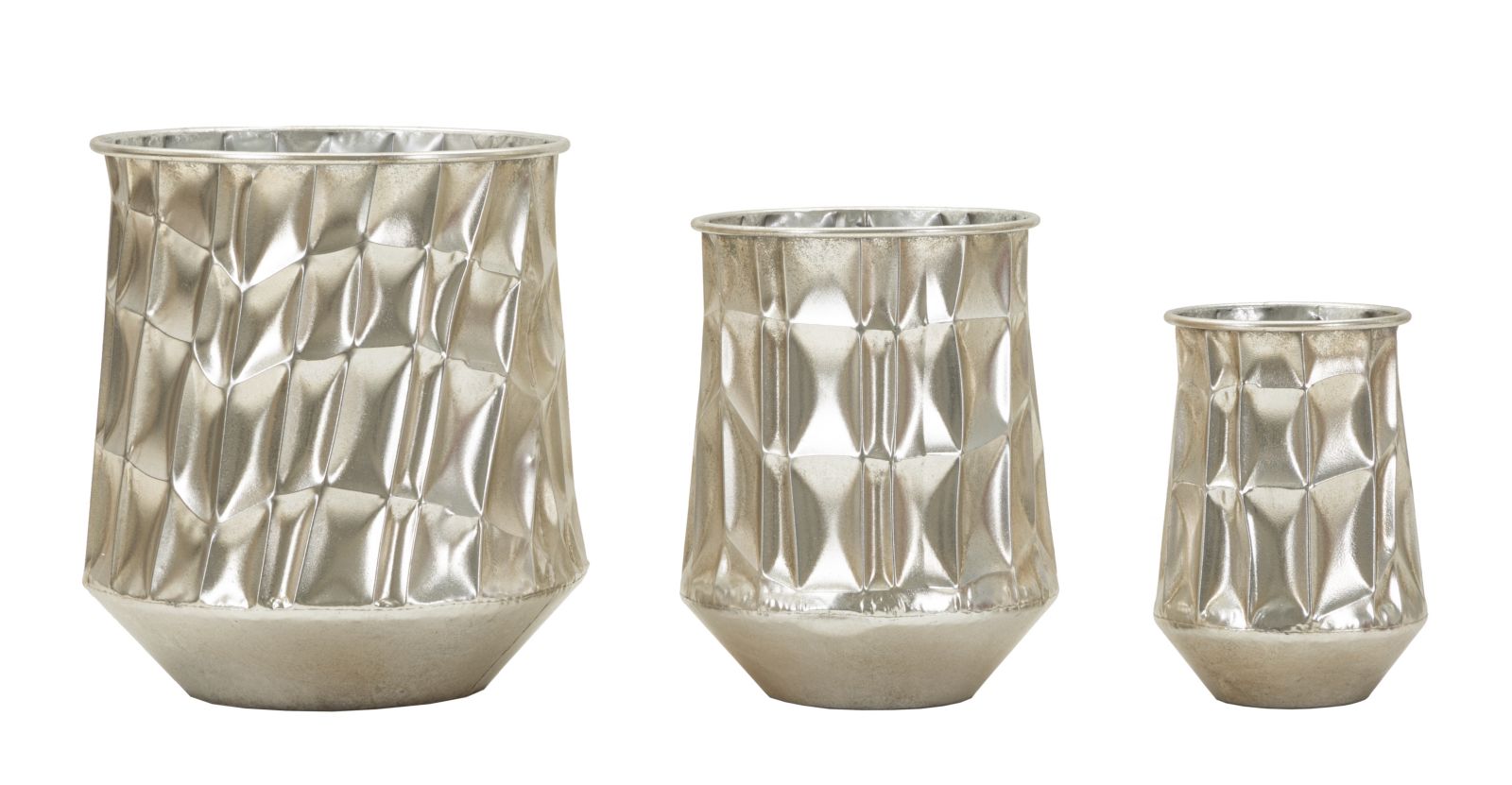 P/VASI SILVER SET 3 PZ CM Ø 35X38,5-27,5X33-18,5X26,5 - immagine 3