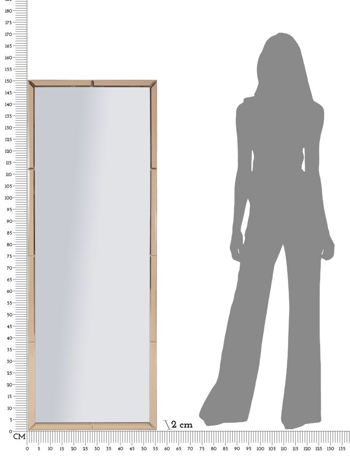 SPECCHIO DA MURO RIYAD ROSA CM 55X2X150 (MISURA SPECCHIO CM 49X143,5) - immagine 7