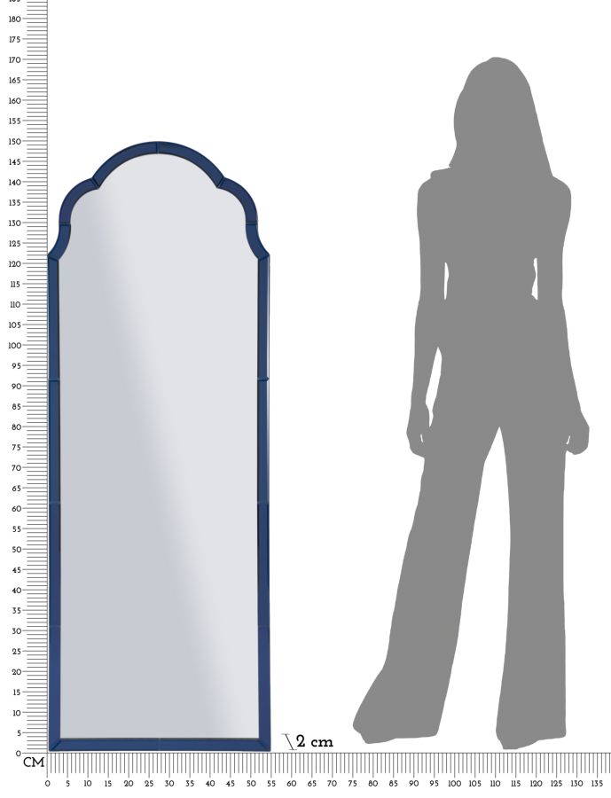 SPECCHIO DA MURO TANGERI BLU CM 55X2X150 (MISURA SPECCHIO CM 49X144) - immagine 7