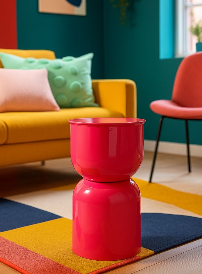 TAVOLINETTO IN METALLO OYI FUXIA CM Ø 31X46 - immagine 5