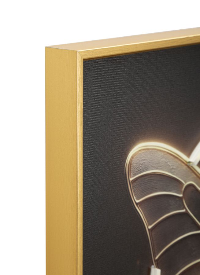 STAMPA C/LED SU TELA LACCATA C/CORNICE BUTTERFLY CM 50X4X50 ALIMENTAZIONE USB - immagine 2