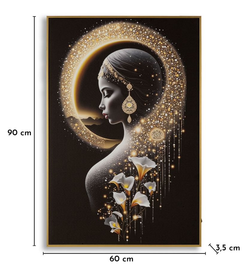 STAMPA C/LED SU TELA LACCATA C/CORNICE INDA CM 60X3,5X90 ALIMENTAZIONE BATTERIE - immagine 9