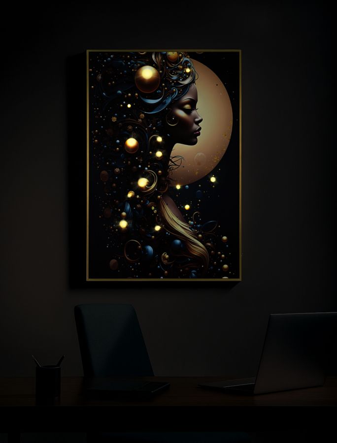STAMPA C/LED SU TELA LACCATA C/CORNICE MINERVA -A- CM 60X3,5X90 ALIM. BATTERIE - immagine 8