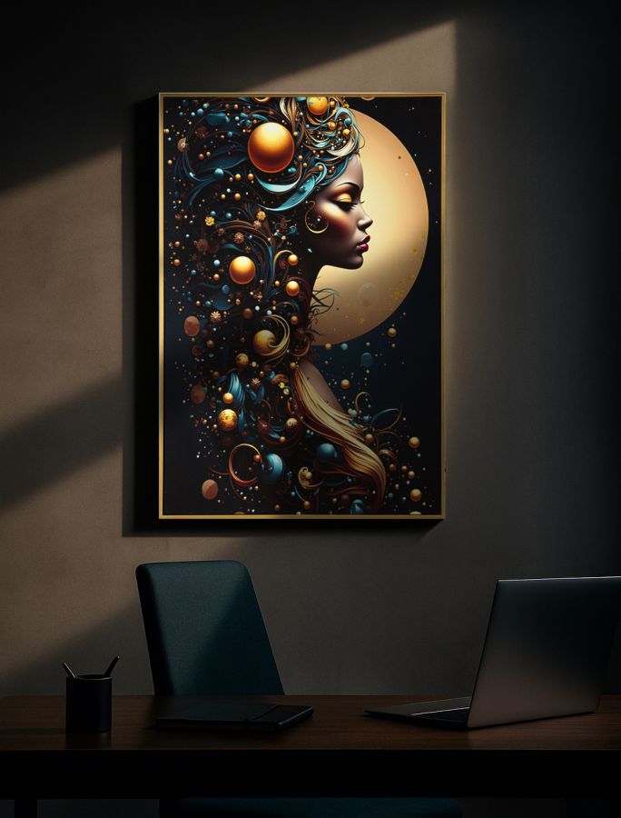 STAMPA C/LED SU TELA LACCATA C/CORNICE MINERVA -A- CM 60X3,5X90 ALIM. BATTERIE - immagine 7