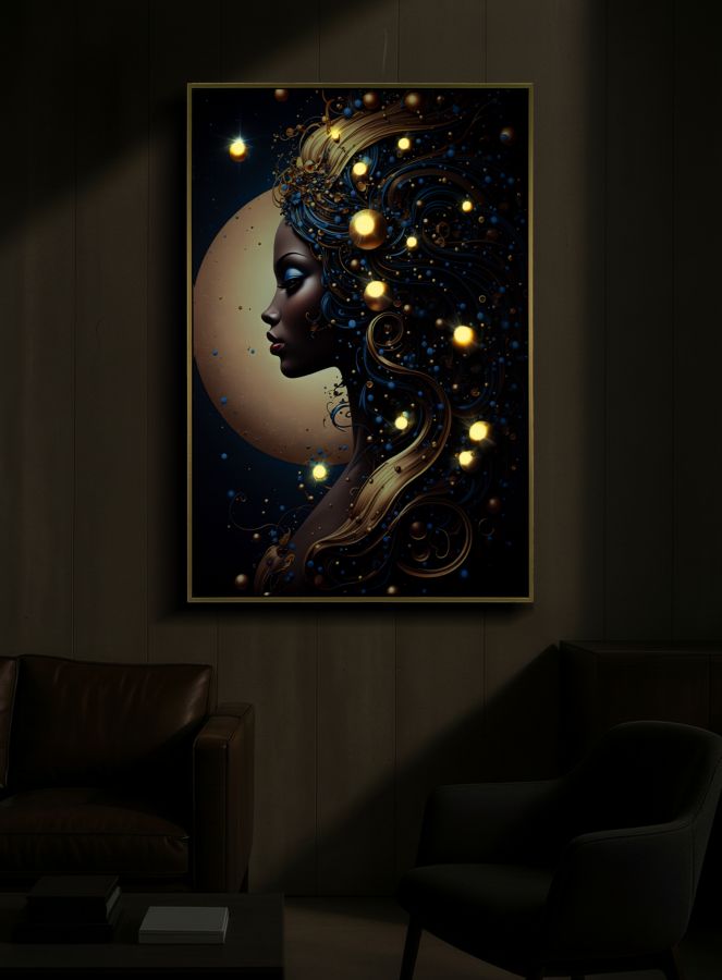 STAMPA C/LED SU TELA LACCATA C/CORNICE MINERVA -B- CM 60X3,5X90 ALIM. BATTERIE - immagine 8