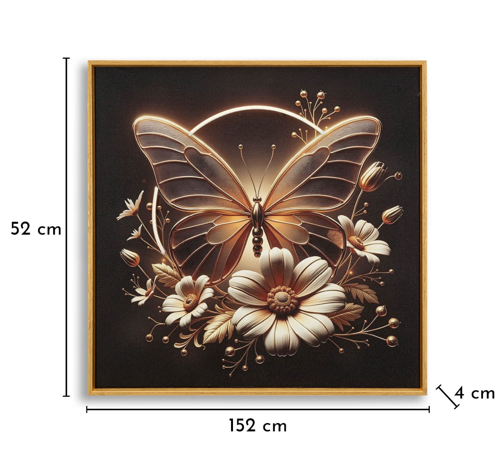 STAMPA C/LED SU TELA LACCATA C/CORNICE BUTTERFLY CM 50X4X50 ALIMENTAZIONE USB - immagine 9