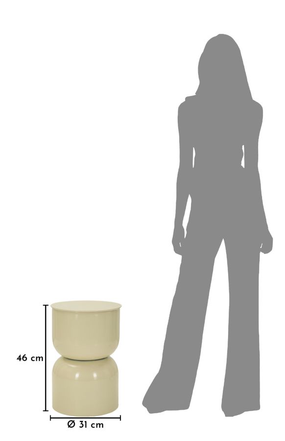 TAVOLINETTO IN METALLO OYI CREMA CM Ø 31X46 - immagine 6