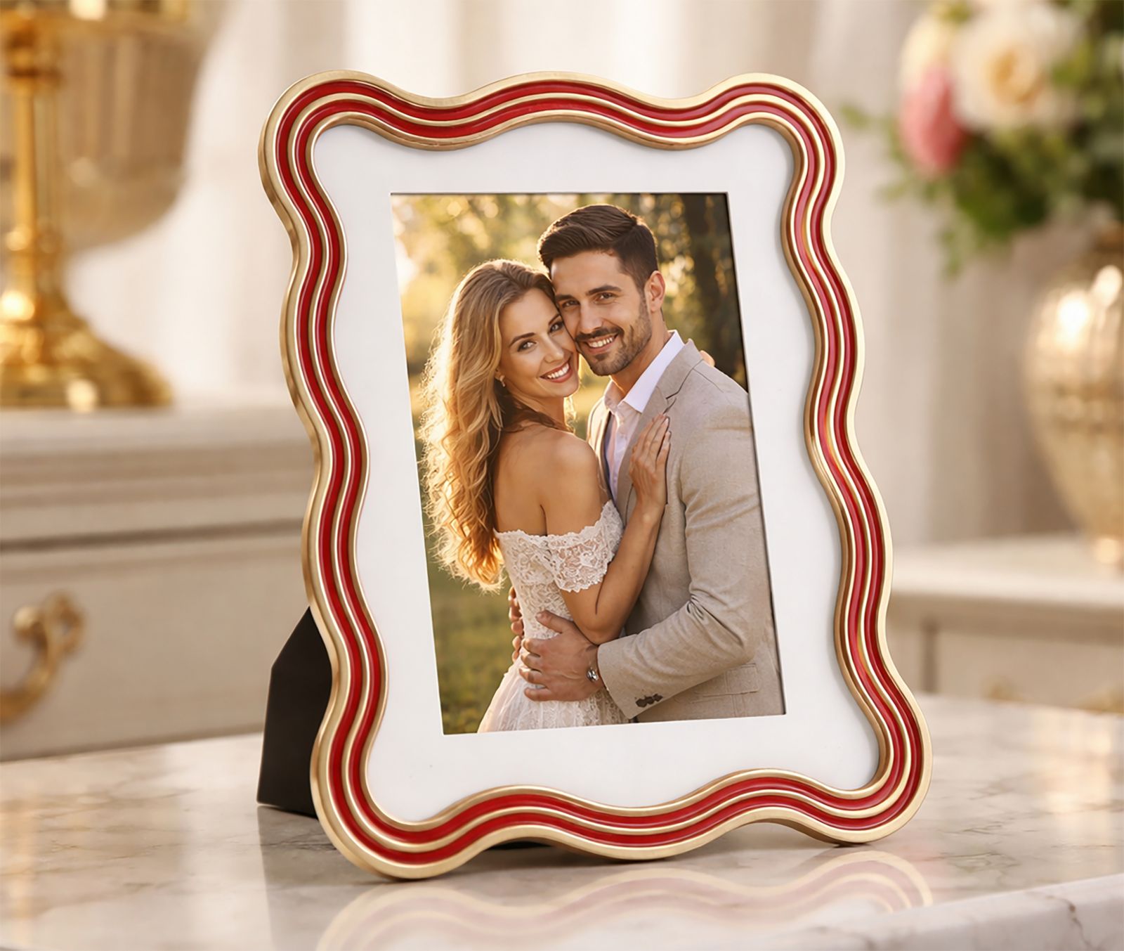 CORNICE ELIZABETH ROSSA CM 17,5X1,3X22,5 (MISURA INTERNA CM 15X20) MIN 2 - immagine 5