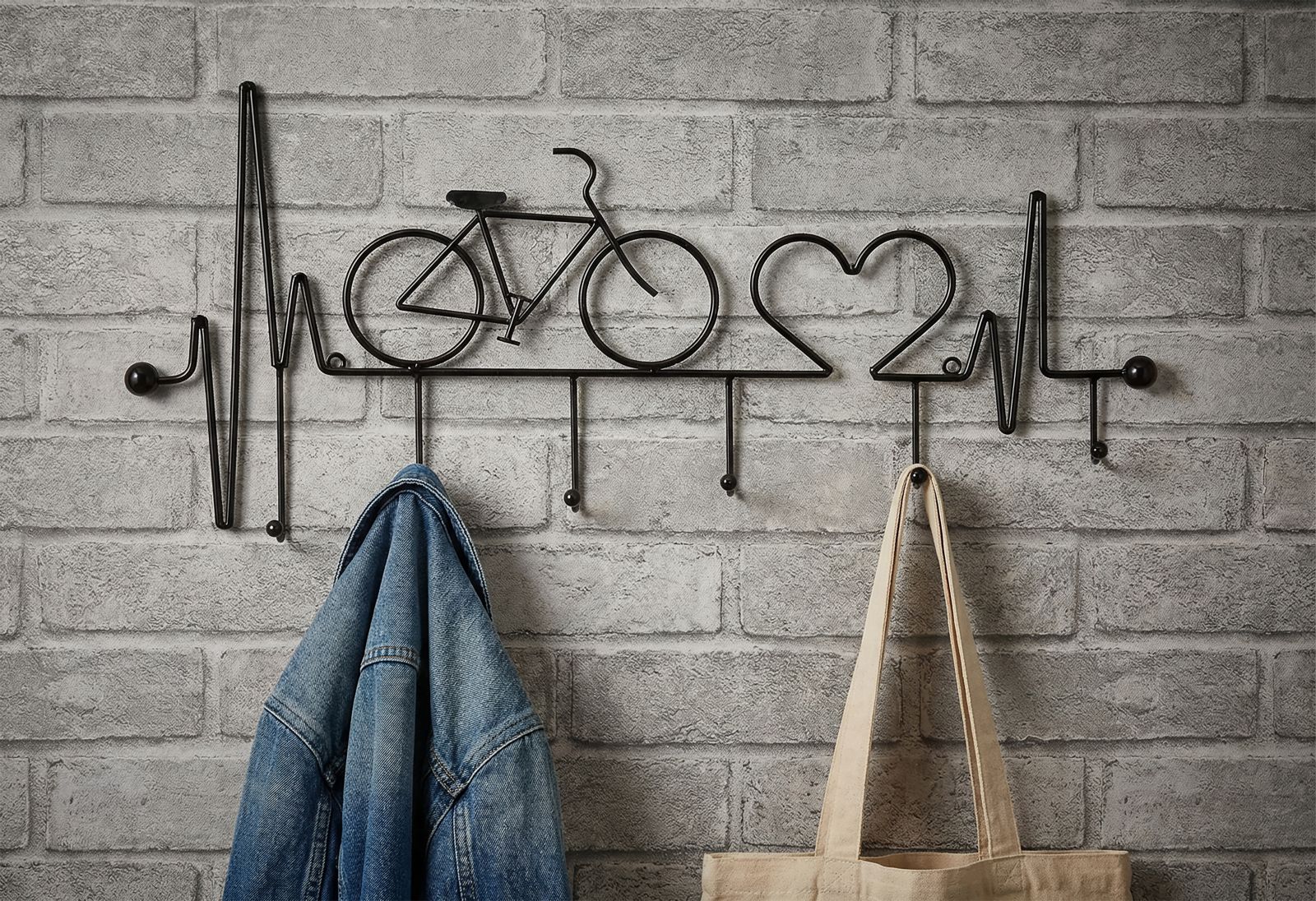 APP/ABITI DA MURO BICICLETTA NERO CM 59X3,2X26,5 - immagine 5