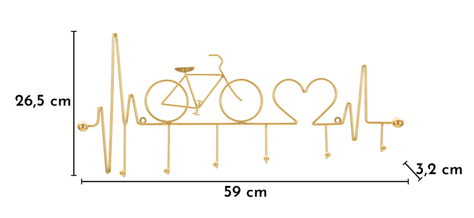 APP/ABITI DA MURO BICICLETTA ORO CM 59X3,2X26,5 - immagine 6