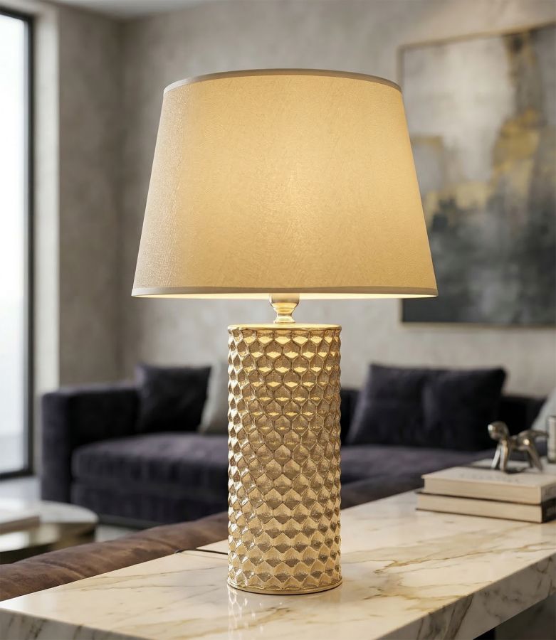 LAMPADA DA TAVOLO GLAM GOLD CM Ø 30X47,5 MIN 2 - immagine 5