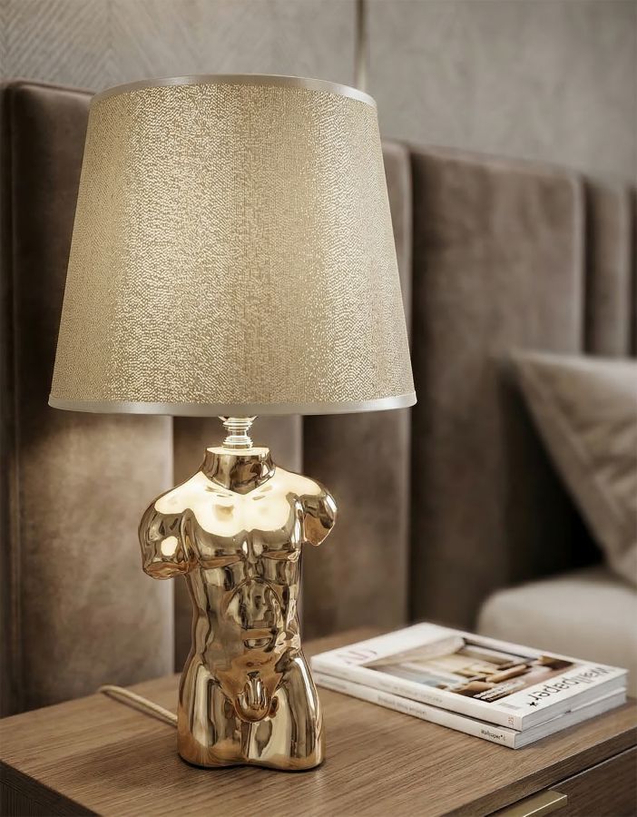 LAMPADA DA COMODINO GLAM MAN CM Ø 25X39,5 MIN 2 - immagine 5