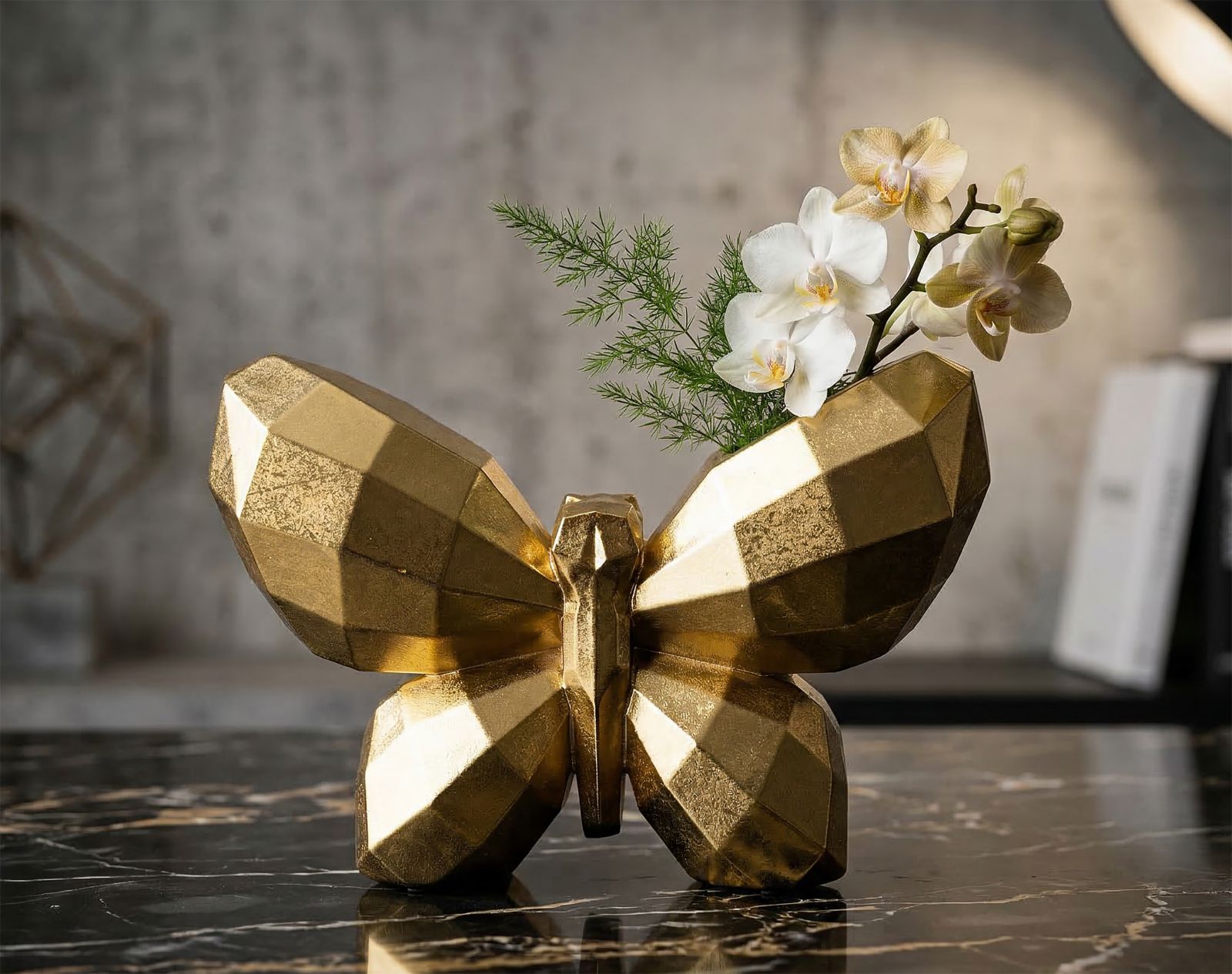 VASO BUTTERFLY GOLD CM 22,5X8X15 MIN 2 - immagine 5