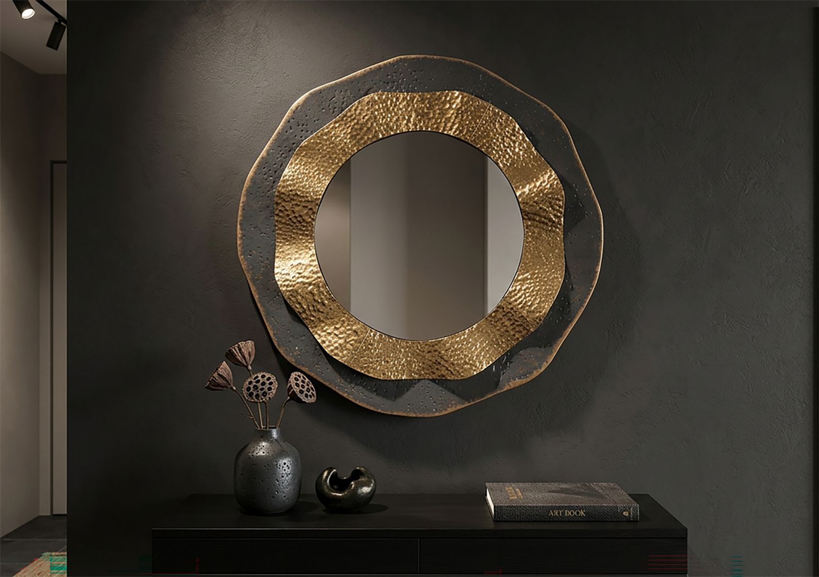 SPECCHIO DA MURO SHAI DARK CM Ø 65,5X5 - immagine 5