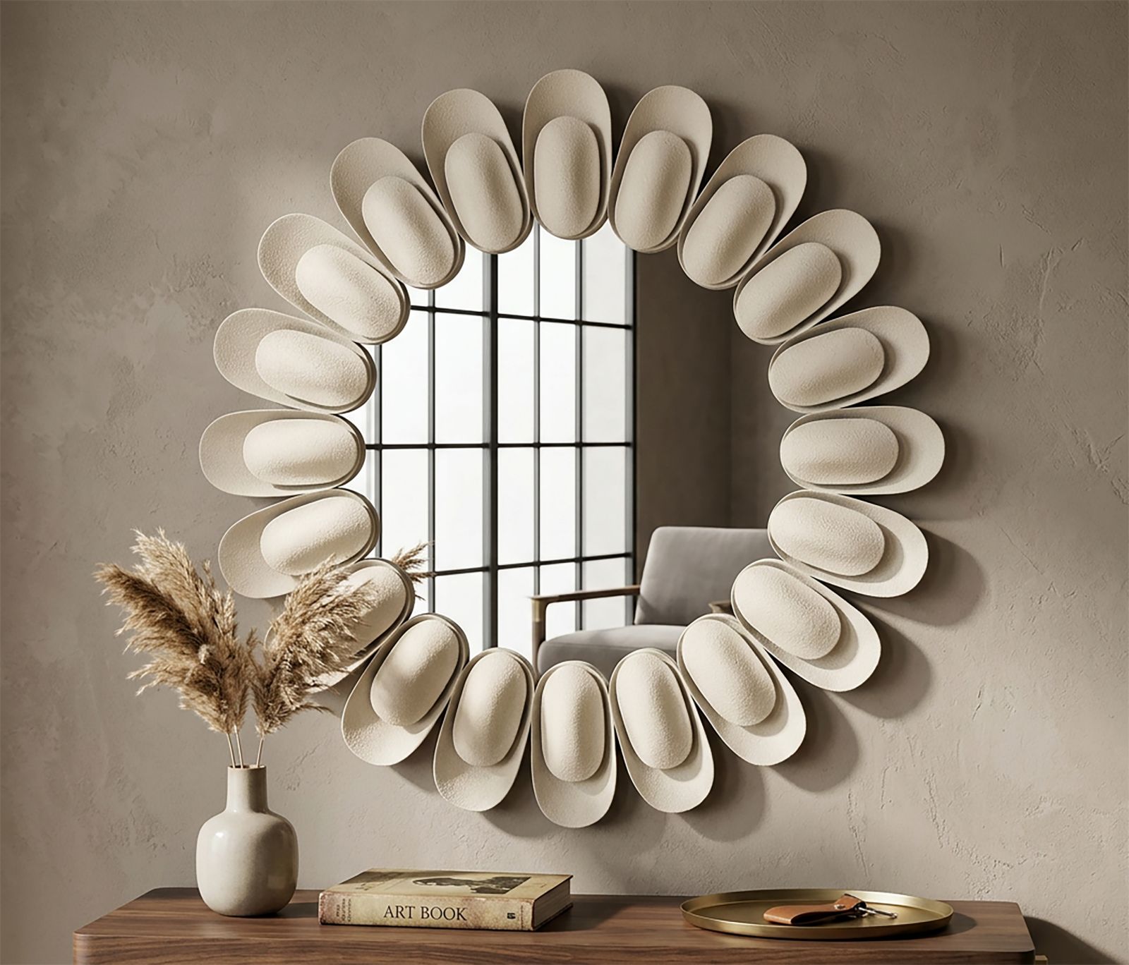SPECCHIO DA MURO DUNE DOUBLE CM Ø 85X6 (MISURA SPECCHIO CM Ø 50) - immagine 6