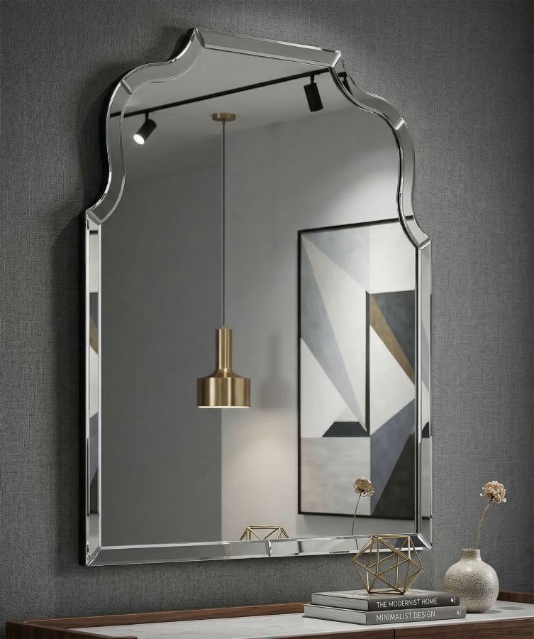 SPECCHIO DA MURO ANKARA GRIGIO CM 85X1X100 (MISURA SPECCHIO CM 78X93) - immagine 7