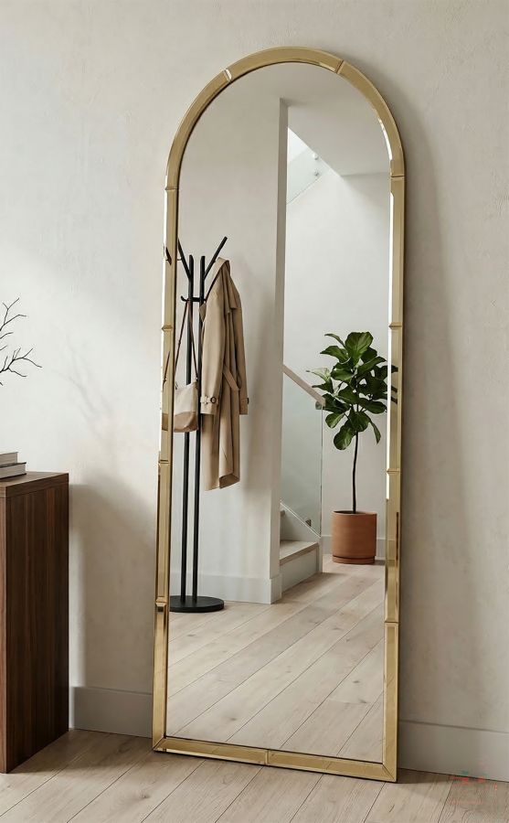 SPECCHIO DA MURO BAKU ORO CM 55X2X150 (MISURA SPECCHIO CM 49X144) - immagine 7