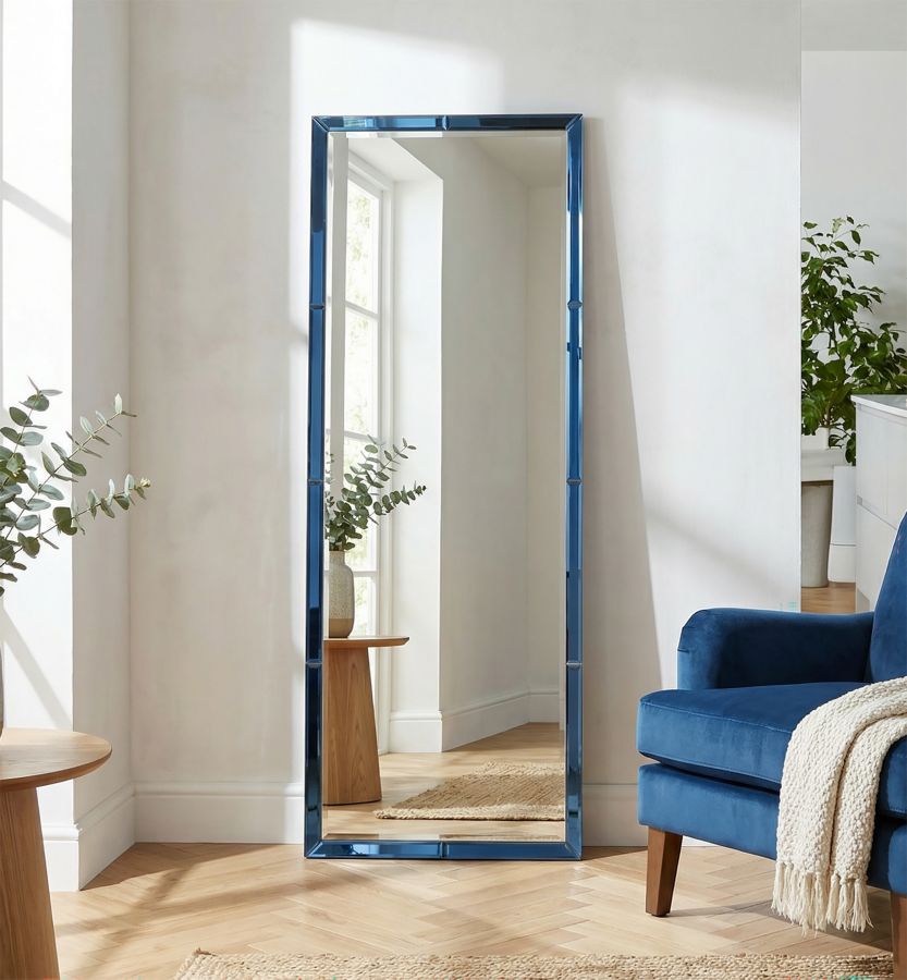 SPECCHIO DA MURO RIYAD BLU CM 55X2X150 (MISURA SPECCHIO CM 49X143,5) - immagine 6