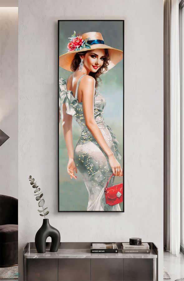 DIPINTO SU TELA LACCATO ELEGANT C/CORNICE -A- CM 52X4,5X152 - immagine 6