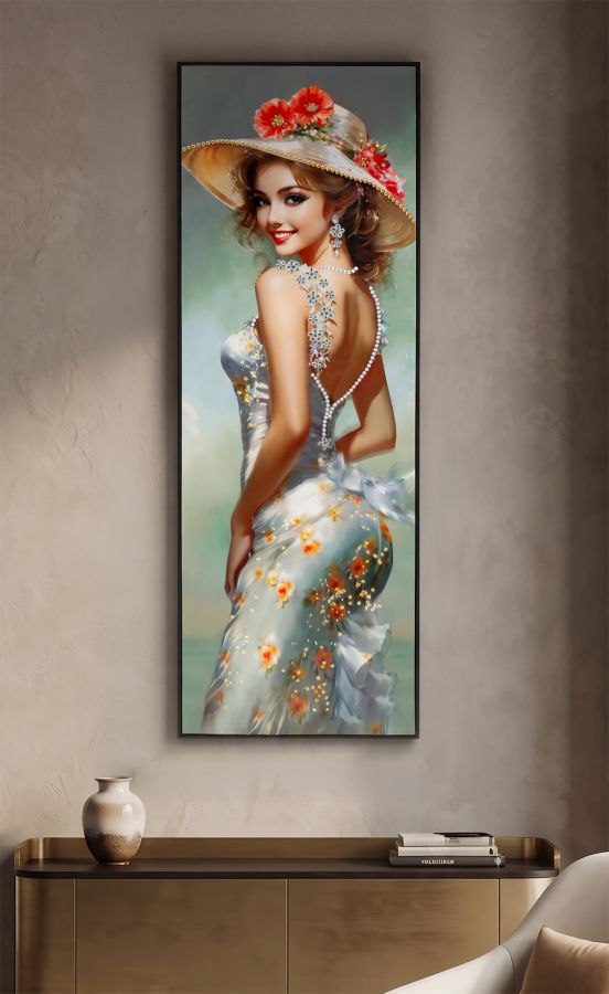 DIPINTO SU TELA LACCATO ELEGANT C/CORNICE -B- CM 52X4,5X152 - immagine 6