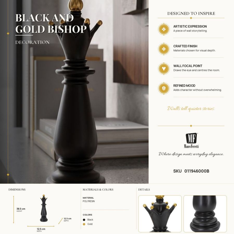 ALFIERE NERO E ORO CM Ø 12,5X38,5 - immagine 7