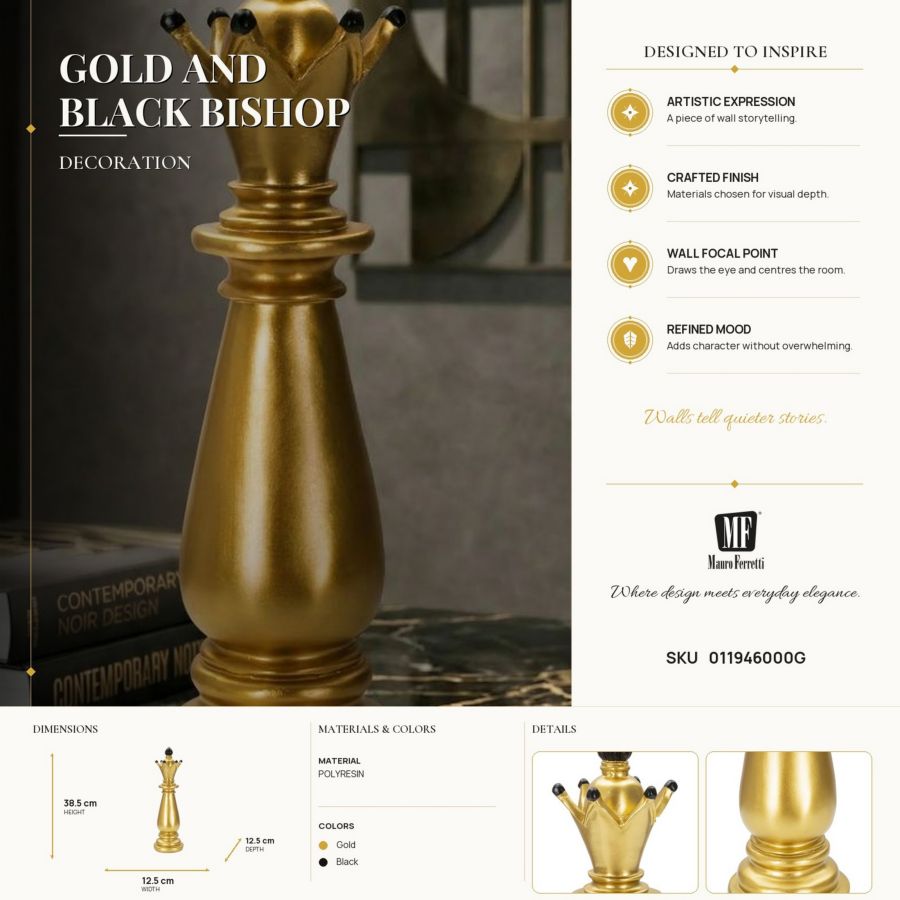 ALFIERE ORO E NERO CM Ø 12,5X38,5 - immagine 7