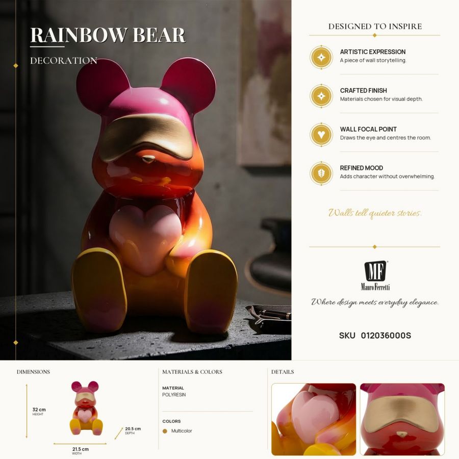 ORSETTO RAINBOW SEDUTO CM 21,5X20,5X32 - immagine 9