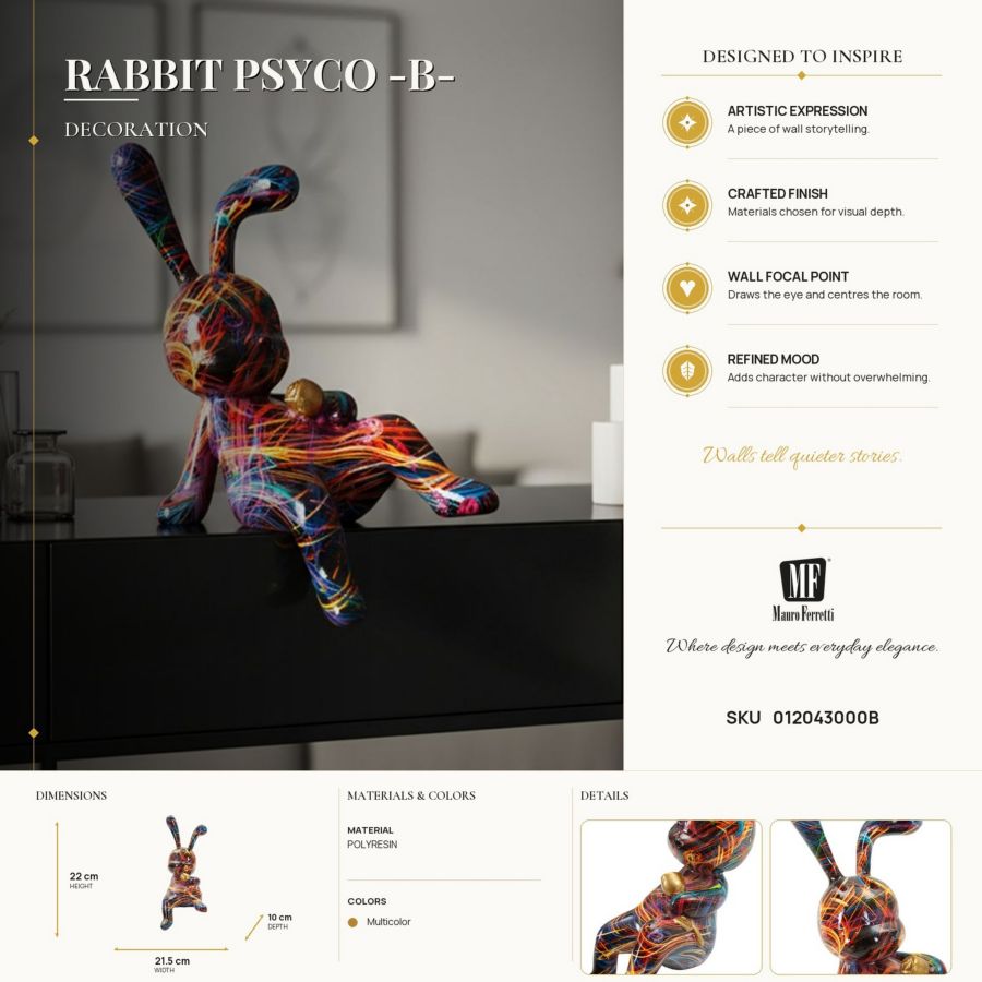 CONIGLIETTO PSYCO -B- CM 21,5X10X22 MIN 2 - immagine 8